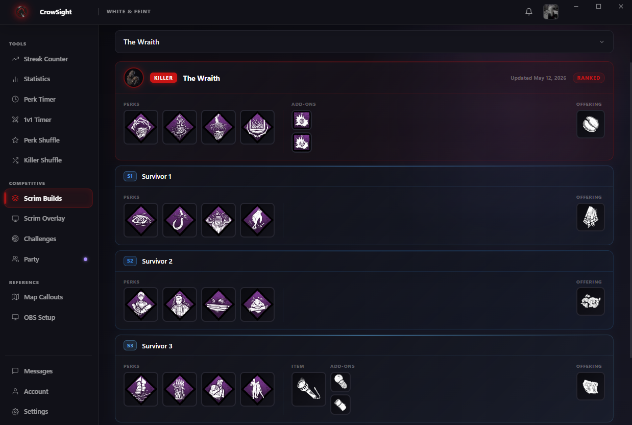 Scrim Builds